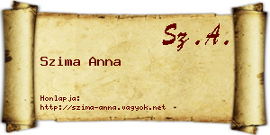 Szima Anna névjegykártya